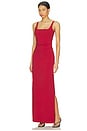 view 2 of 3 VESTIDO LARGO CON PLIEGUES DANTE in Cherry