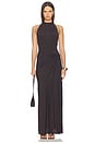 view 2 of 4 Court Halter Maxi Dress in Dark Chocolate