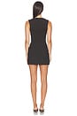view 4 of 5 Sazriel Buckle Mini Dress in Choc & Amber Pinstripe