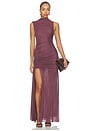 view 1 of 3 ROBE MAXI MARABOU in Aubergine