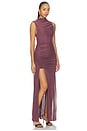 view 2 of 3 ROBE MAXI MARABOU in Aubergine