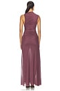 view 3 of 3 ROBE MAXI MARABOU in Aubergine