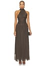 view 2 of 4 Xanthi Halter Maxi Dress in Bitter Chocolate
