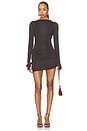 view 1 of 3 Andrea Longsleeve Mini Dress in Dark Chocolate