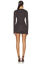 view 4 of 3 Andrea Longsleeve Mini Dress in Dark Chocolate