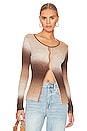 view 1 of 4 Alana Long Sleeve Knit Cardigan in Choc Gradient