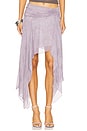 view 1 of 6 Tallis Asymmetrical Skirt in Lilac Denim Print
