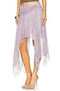 view 3 of 6 Tallis Asymmetrical Skirt in Lilac Denim Print