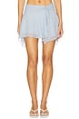 view 1 of 6 Esra Mini Skirt in Sky Blue Stripe