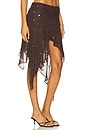 view 2 of 6 Arielle Asymmetric Skirt in Dark Chocolate