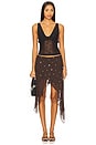 view 5 of 6 Arielle Asymmetric Skirt in Dark Chocolate