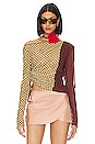 view 1 of 5 Marcella Long Sleeve Top in Siena Geo & Plum