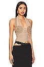 view 2 of 4 Wave Crush Halter Top in Taupe
