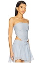 view 2 of 4 Esra Scarf Top in Sky Blue Stripe