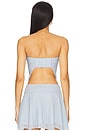 view 3 of 4 Esra Scarf Top in Sky Blue Stripe