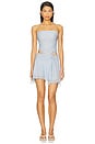 view 4 of 4 Esra Scarf Top in Sky Blue Stripe