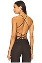 view 1 of 5 Ingrid Tie Top in Chocolate Pinstripe