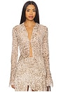 view 1 of 4 Feline Tie Blouse in Faded Leopard