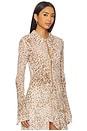 view 2 of 4 Feline Tie Blouse in Faded Leopard