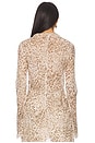 view 3 of 4 Feline Tie Blouse in Faded Leopard