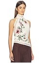 view 2 of 4 Camelia Racer Top in Cream Gardenia Floral
