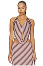 view 1 of 5 Evely Halter Top in Geo Scarf Print