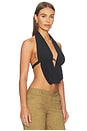 view 2 of 4 Henley Drape Top in Black