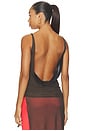 view 4 of 4 Alyna Backless Top in Bitter Chocolate & Black
