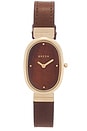 view 1 of 4 Jane Leather Watch in Brown & Gold