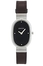 view 1 of 4 Jane Leather Watch in Black & Silver