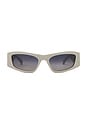 view 1 of 3 Rectangular Sunglasses in White & Grey