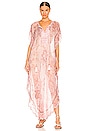 view 1 of 5 Maya Caftan in Pink & Lime