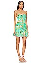 view 2 of 3 x REVOLVE Belted Mini Dress in Teal Floral
