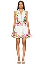 view 1 of 4 Short Dress With Highlight Emb And Buckle Belt in White Floral