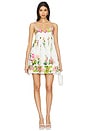 view 1 of 3 Short Dress With Quilted Yoke in White Floral