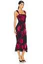 view 2 of 3 Smocked Midi Dress in Black Magenta