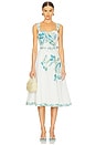 view 1 of 3 Midi Dress With Buckle Belt in White Floral