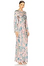 view 2 of 3 Long Dress in Pink Blue Mix