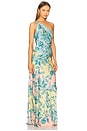 view 2 of 4 One Shoulder Long Dress in Blue Yellow Mix