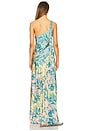 view 3 of 4 One Shoulder Long Dress in Blue Yellow Mix