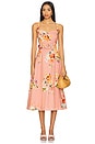 view 1 of 3 VESTIDO MIDI COM CINTO DE FIVELA in Peach Floral