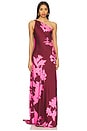 view 1 of 3 One Shoulder Long Dress in Red