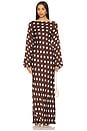view 1 of 3 Long Dress in Brown Polka Dot
