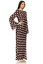 view 2 of 3 Long Dress in Brown Polka Dot