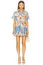 view 1 of 3 Short Dress With Buckle Belt in Blue Floral