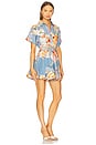 view 2 of 3 Short Dress With Buckle Belt in Blue Floral