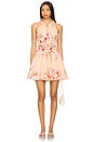 view 1 of 3 Short Dress With Buckle Belt in Peach Pink