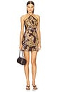 view 1 of 3 Halter Neck Mini Dress in Brown