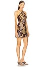 view 2 of 3 Halter Neck Mini Dress in Brown