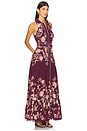 view 2 of 4 VESTIDO LONGO COM CINTO E FIVELA in Burgundy Floral